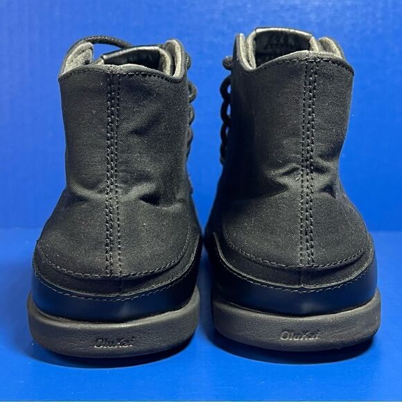 Olukai Mens Nalukai Kapa Black Canvas Lace Up Boot 9.5 - Picture 4 of 11